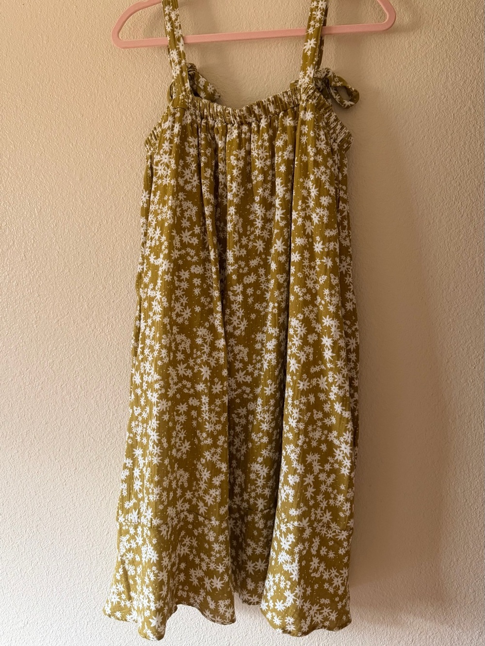 Rylee + Cru Scattered Daisy Tie-Strap Midi Dress Size L